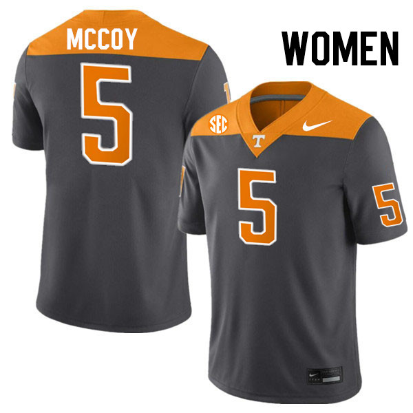 Women #5 Bru McCoy Tennessee Volunteers College Football Jerseys Stitched-Anthracite